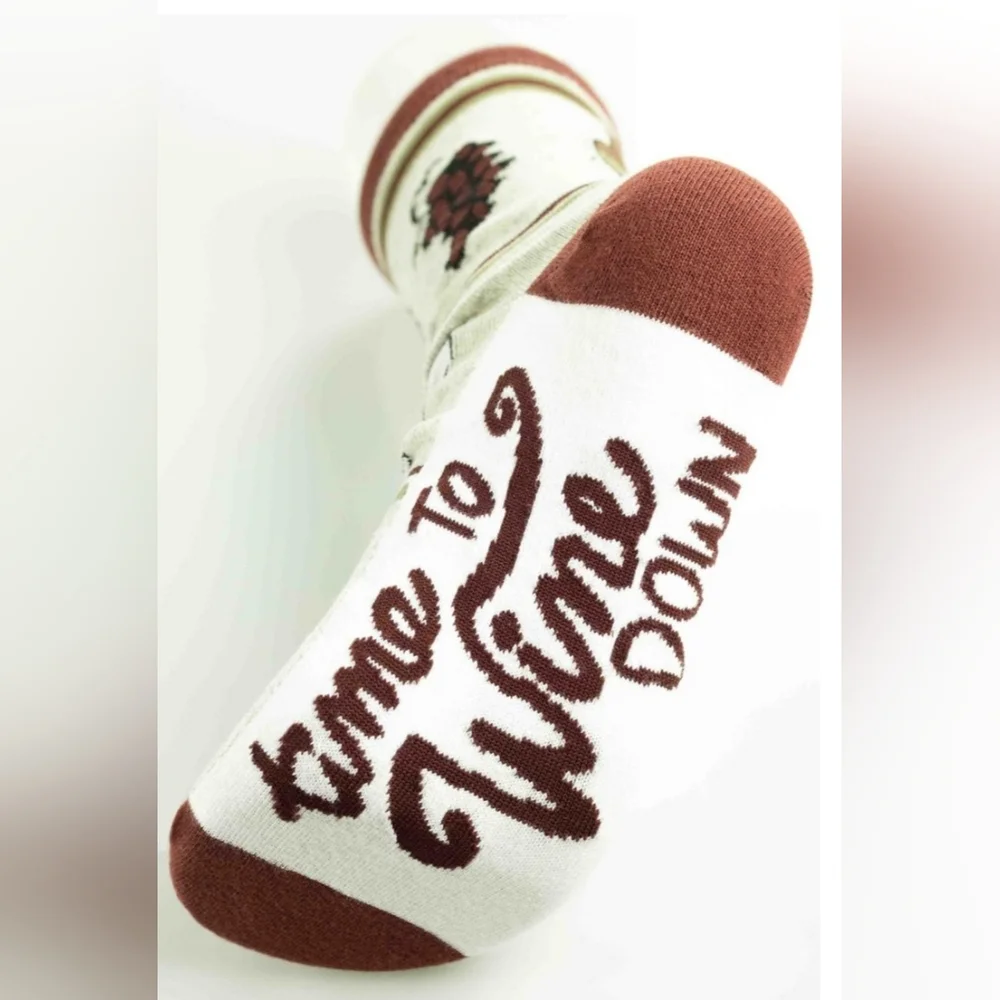 Lazy One Wine Down Crew Sock New Size 5-10